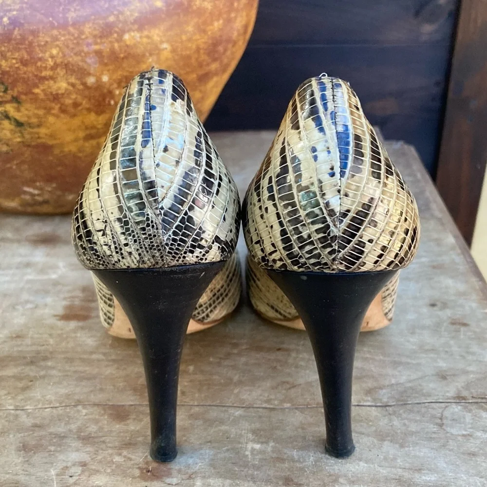 Vicini‎ heals EU 38 Faux snakeskin tan brown neutrals